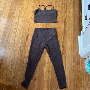 Beyond yoga set- heather brown, minor piling on pants as seen in photo